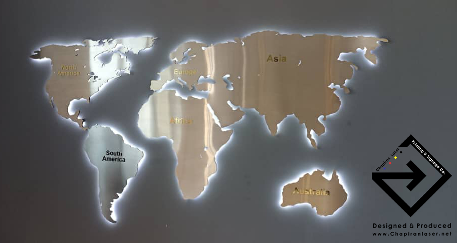 تابلو نقش جهان - تابلو دیواری نقشه جهان