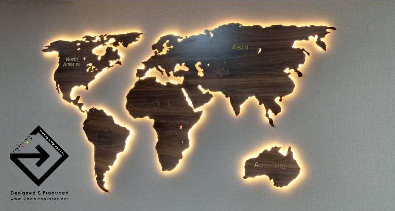 نقشه جهان چوبی